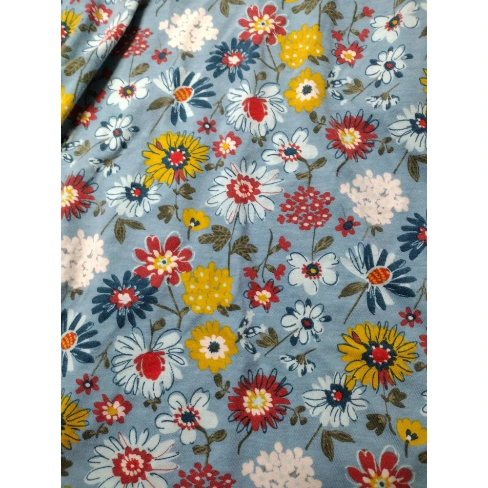 Wonder Nation Girls Blue Floral Short Sleeve Pocket Dress M 7-8